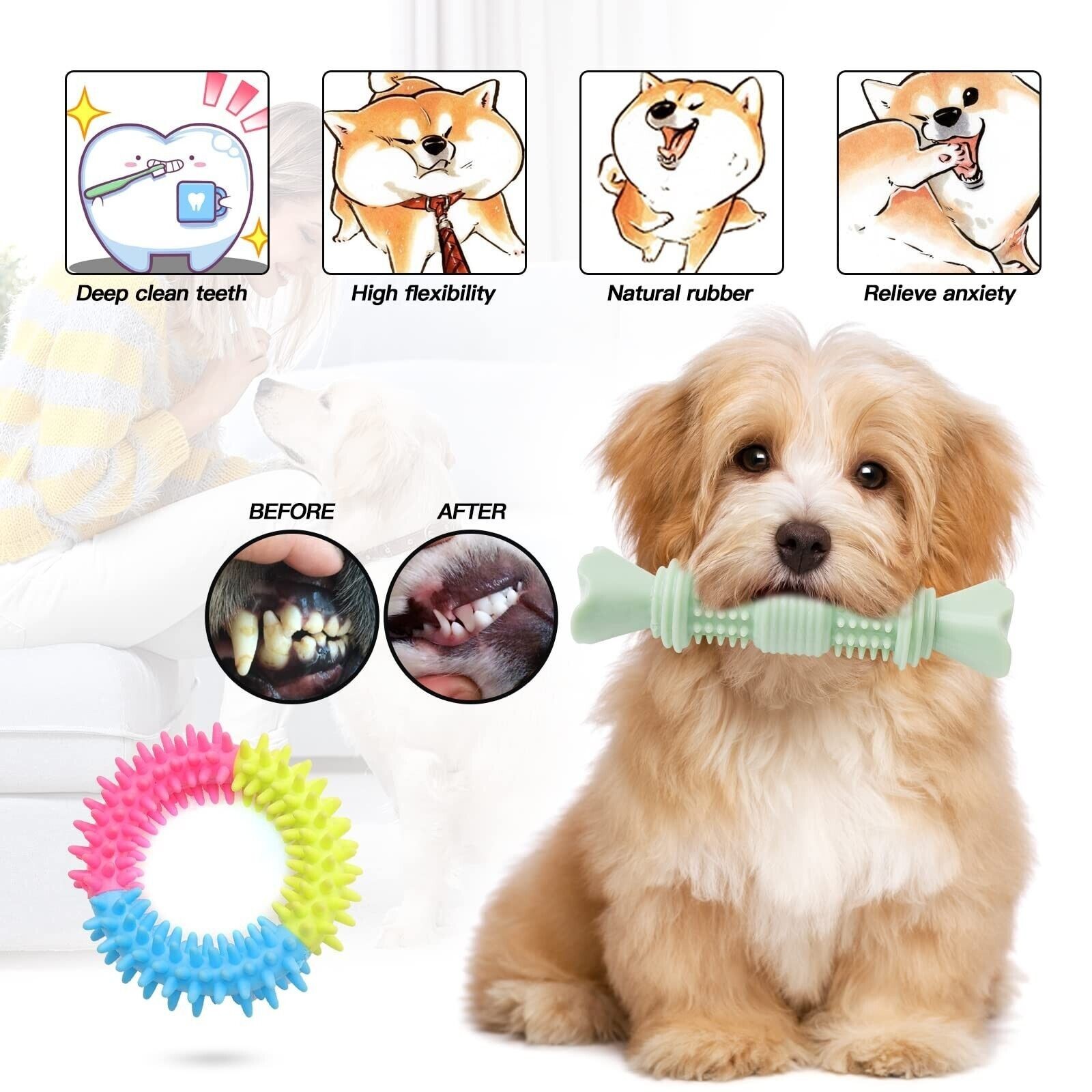 10 Pcs Dog Toys Puppy Toys Rope Toys Braided Rope Chew Play Toys Teething Toys