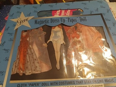 Gene Magnetic Dress Up Paper Doll With 6  Cloth Outfits and 6x9 Playmat