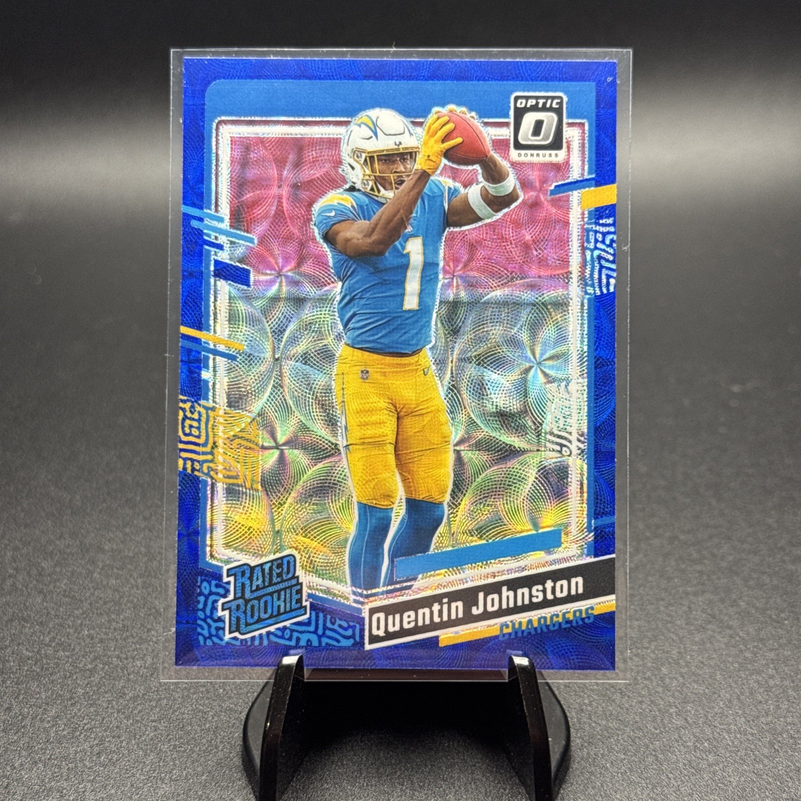 2023 Panini Donruss Optic - Rated Rookie Quentin Johnston #265 Blue Scope Prizm
