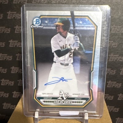 2024 Bowman Chrome Leo De Vries Chrome Prospect Auto CPA-LDE Oakland Athletics