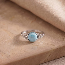Natural Gemstone, Larimar Ring, Designer Jewelry, Lovely Ring, Women Ring, Gifts