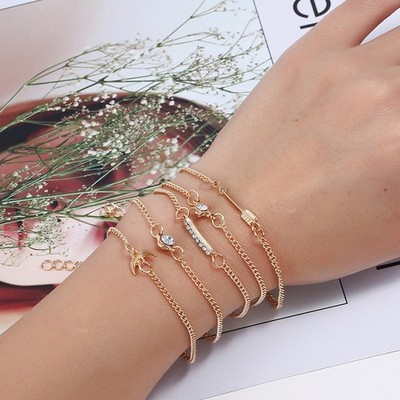  5 stücke Armbänder Fußklets Für Frauen Mädchen Cupids arrow Knöchelketten