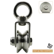 M10 V Groove Pulley Stainless Steel 304 Swivel Pulley Cable Roller For Rope Wire