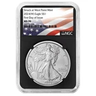 2024 (W) $1 American Silver Eagle NGC MS70 FDI Flag Label Retro Core