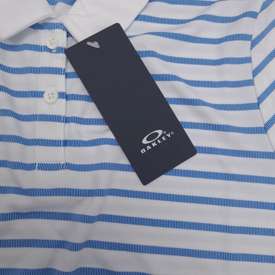 Polo Para Mujer Oakley Azul Rayado Golf Cs7 Talla XS - Imagen 4 de 4