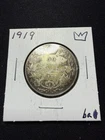 1919 King George colourful Sterling Canada Silver 50 Cents Coin Half Dollar 92.%