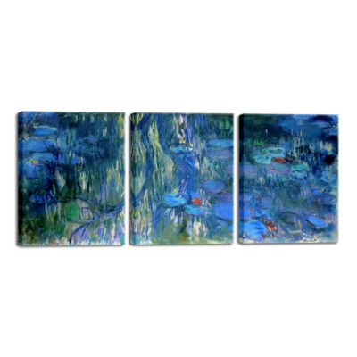 Canvas Print Water Lilies, Reflections of Weeping Willows by Claude Monet