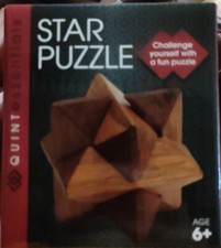 Wooden 3D Star Puzzle New In Box