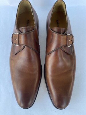Magnanni Marco II Monk Strap Leather Dress Shoes Cuero Brown - Main Image