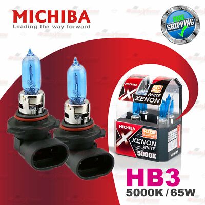 2x HB3 9005 MICHIBA GLÜHBIRNEN Scheinwerfer AutoLampen 12V 65W 5000K Super Weiss