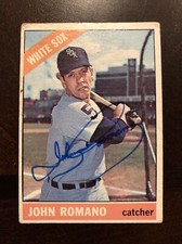 JOHN ROMANO 1966 TOPPS AUTOGRAPHED SIGNED AUTO BASEBALL CARD 413 ONE ON EBAY