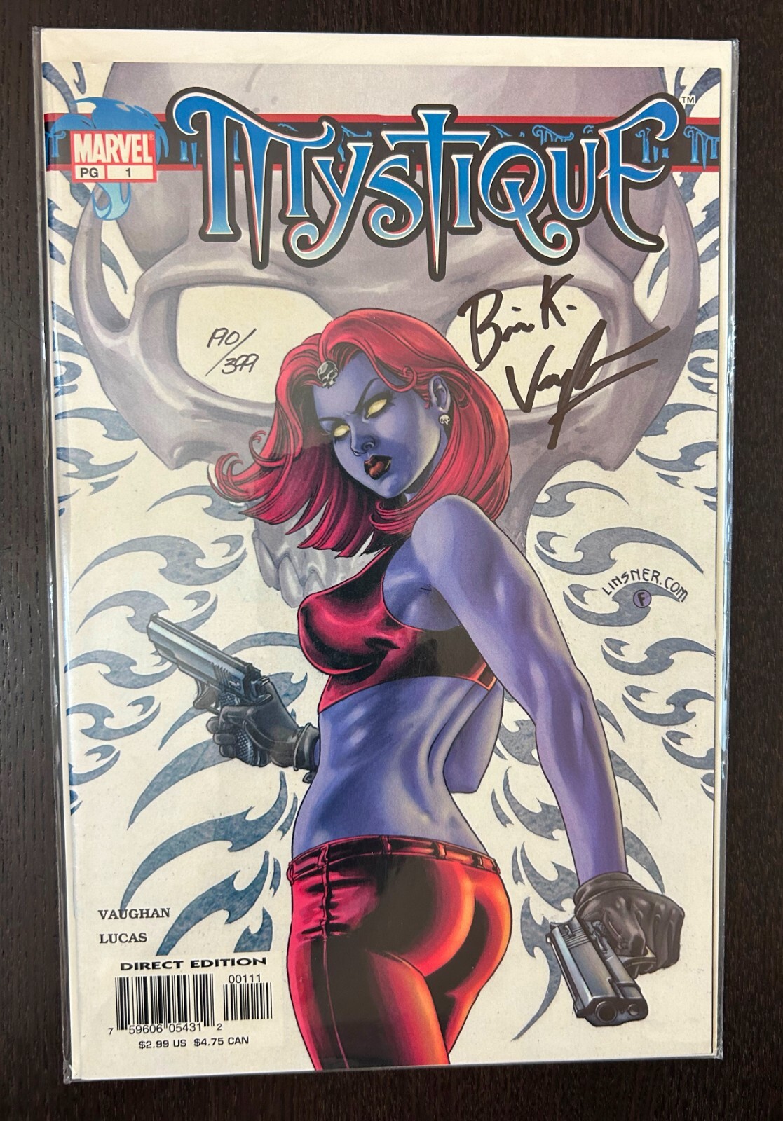 MYSTIQUE #1 (Marvel Comics / Dynamic Forces 2003) -- DF SIGNED Brian Vaughan COA