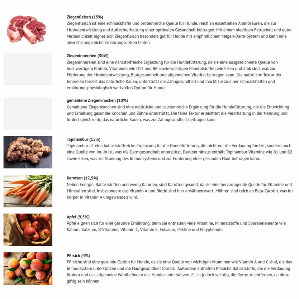 SANADOG Nass-Menü Ziege Topinambur & Pfirsich 400g Nassfutter Hund Getreidefrei - Bild 3 von 4