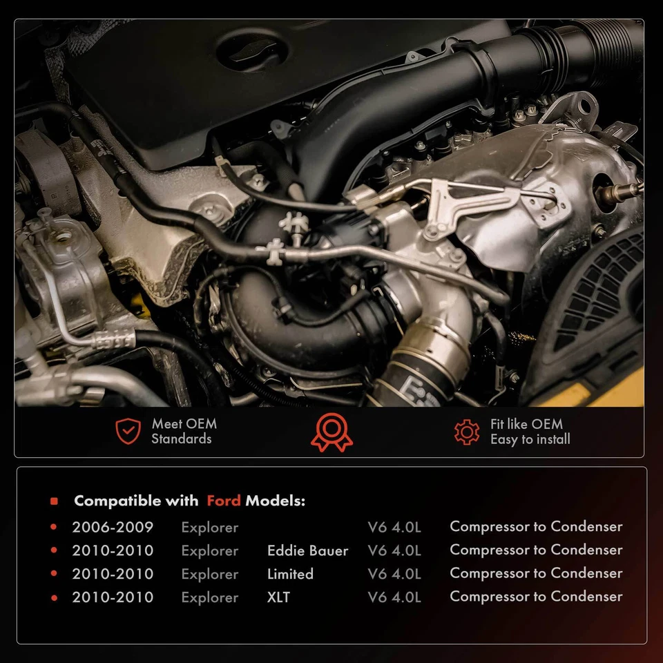Manguera de línea de descarga de aire acondicionado para Ford Explorer Mercury Mountaineer 2006-2010 V6 4,0 L Foto 2 de 4