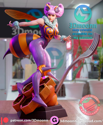 3D gedruckte 16K Fan Made Statue Dark Stalker - Q-Bee Maßstab 1:6 UNBEMALT