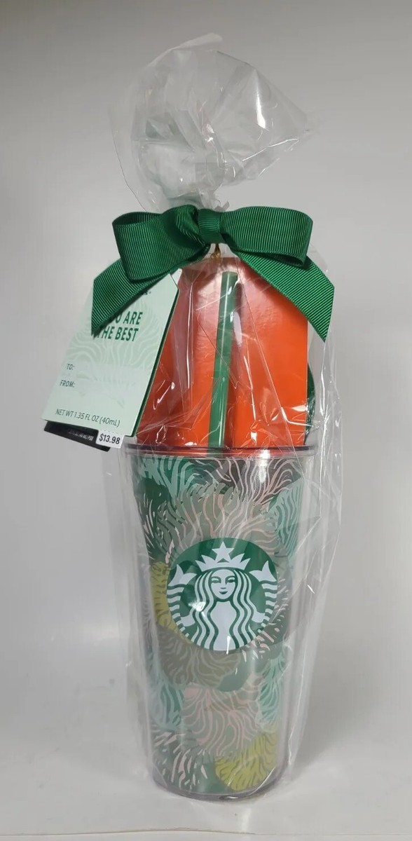 NEW Starbucks 16oz Tumbler Cold Brew Cup GIFT Pkg Multi Colored