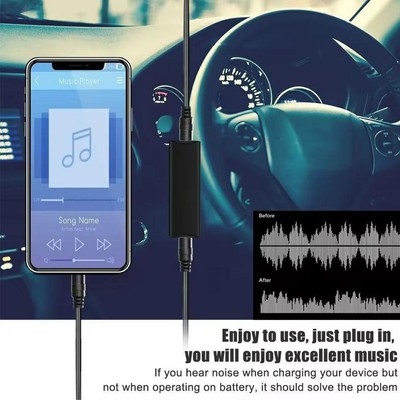 Ground Loop Noise Isolator 3.5mm AUX Cable For Car Stereos Audio Home W8N2