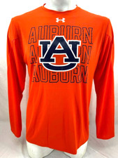 NEW Auburn AU Tigers Under Armour UA Orange Mesh Long Sleeve Shirt Men's L