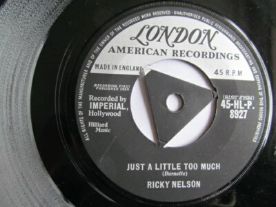 Ricky nelson - Sweater than you / just a little too much .7'' Lonon 45-HL-P 8927