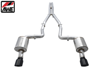 AWE Touring 3'' Cat-Back Exhaust w/ Black Tips For 2015+ Dodge Charger 6.2L/6.4L