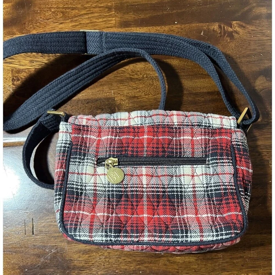 Bolso Bandolera Bella Taylor Acolchado Cartera Pequeña con Solapa a Cuadros Foto 2 de 4