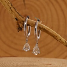 Glamouröse Solitär Ohrringe für Damen 14K Gold 1,00 TCW Birne Lab Grown Diamant