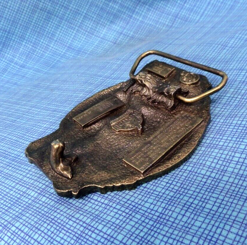 Wyoming Statehood 1890 1990 Belt Buckle # LE Centennial Vtg Siskiyou     .QRT382