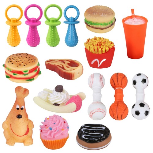 Dog Toys Chew Ball Novelty Toy Squeakers Pet Puppy Teething Training ... - Portable Crate Toys With Squeakers