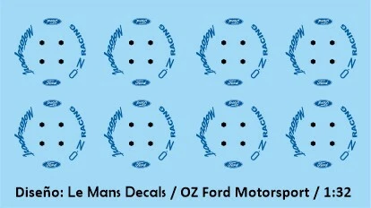 Decals llantas OZ Ford Motorsport 1:32 1:43 1:24 1:18 wheels rims calcas - Imagen 6 de 7