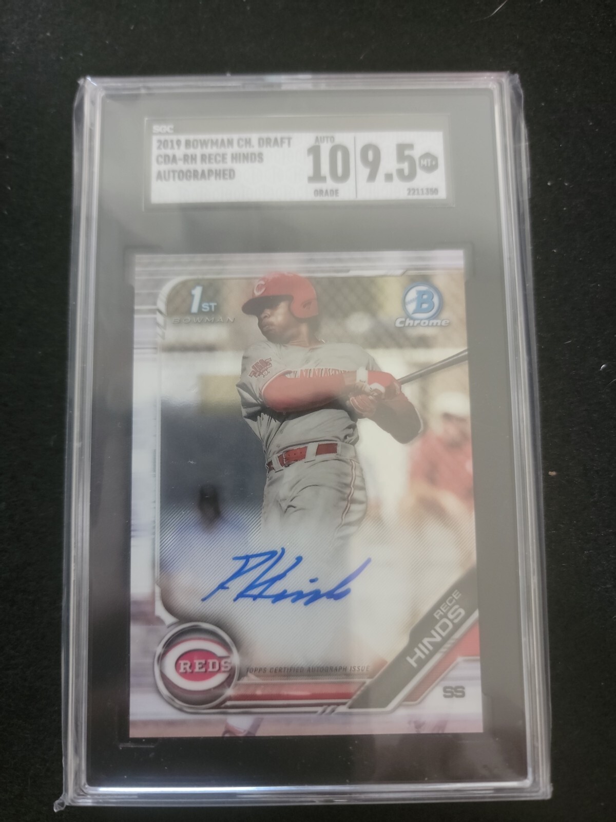 2019 Bowman Chrome Draft CDA-RE RECE HINDS AUTOGRAPHED GRADED 9.5 