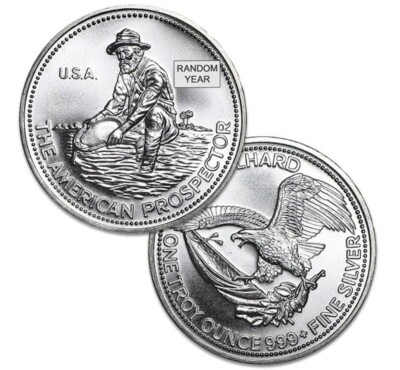 1 oz Engelhard Prospector Silver Round (1982 - 1987) Random Year