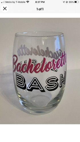 Juego de 9 vasos de vino sin tallos de soltera fiesta fiesta sin tallos copas boda - Imagen 2 de 5