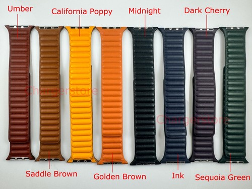 Oryginalny Apple Watch Series 10 9 Skórzane ogniwo 44mm 45MM 46MM 49MM Ciemna wiśnia ML - Zdjęcie 8 z 9