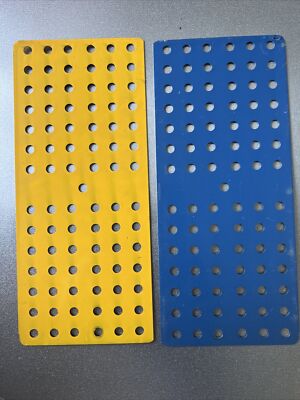 THE CONSTRUCTIONEER Erector Set building toy kit yellow & blue 2 pc flat Urbana