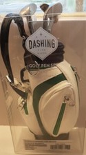 DASHING Green White Golf Bag-Pen Set w/ Black, Red Blue Ink. NEW IN BOX.