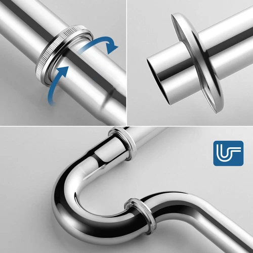 Siphon Pop Up Ablaufventil Sifon Ablaufgarnitur mit Überlauf Waschbecken Abfluss - Bild 8 von 12