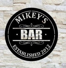 Personalized Metal Bar Name Sign, Bar Wall decor, Outdoor Decor, Gift, Patio