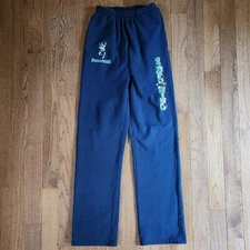 GAMEWEAR Browning Mens XS LONG! 38" inseam Navy Blue Sweatpants Joggers preowned