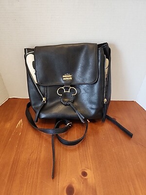 Disney Bioworld Mickey Mouse Black Mini Backpack Purse Faux  display picture 2