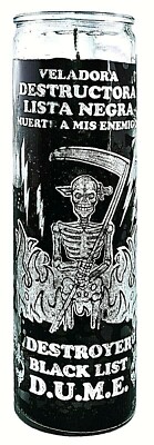 CANDLE D.U.M.E. BLACK LIST UNSCENTED- LISTA NEGRA NEGRO VELA 120 HOURS
