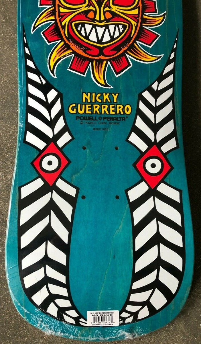 New Powell Peralta Nicky Guerrero Mask Skateboard Deck Teal Stain