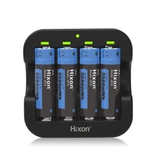 Hixon 1.5V 3500mWh Rechargeable Lithium AA Batteries & Charger for Blink Cameras