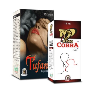 Tufan Kräuterkapseln & King Cobra Kräuter-Massageöl Combo   Natürliche Wellness