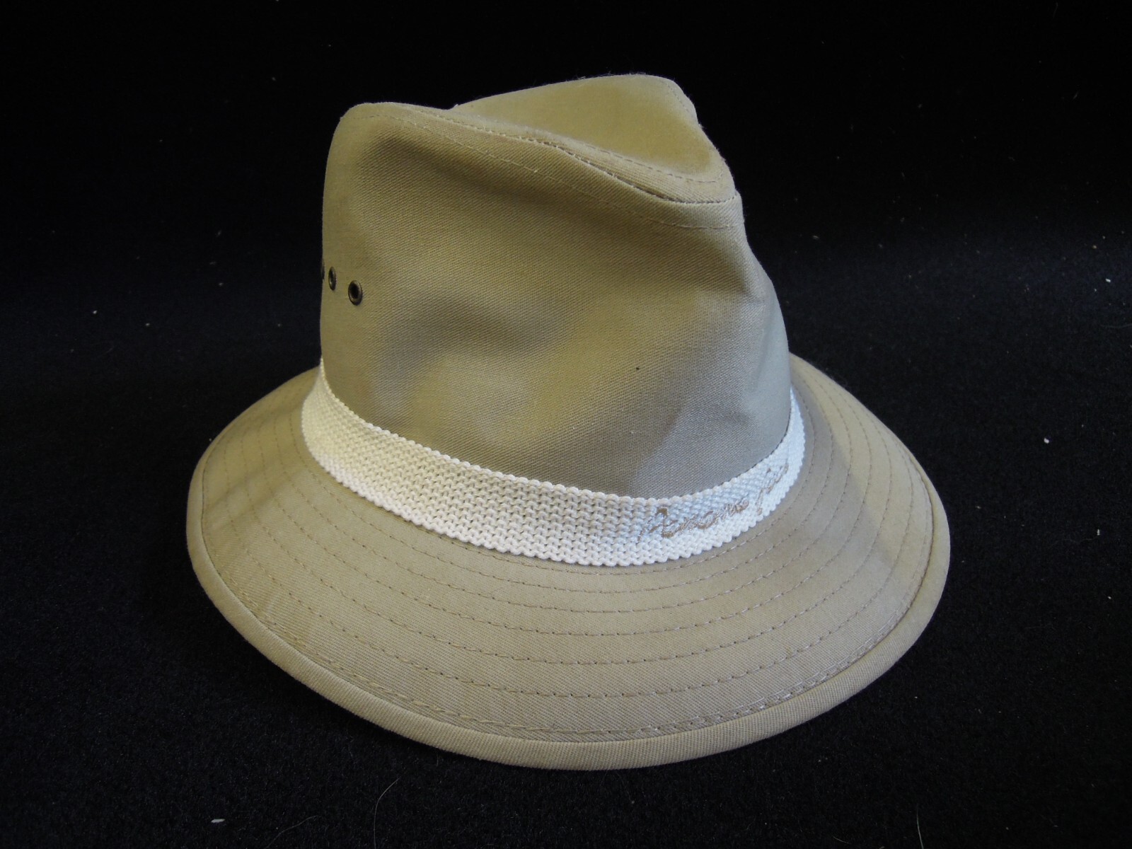 Men's Panama Jack Beige Safari Fedora Hat Medium [**] Gem