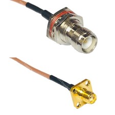 RG316 RP-TNC FEMALE BULKHEAD to SMA FEMALE FLANGE RF Cable Rapid-SHIP LOT