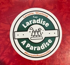 LARADISE A PARADISE - LARAMIE WYOMING 3" STICKER