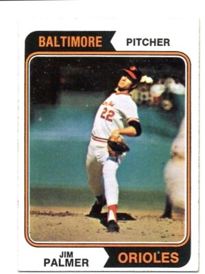 1974 TOPPS BALTIMORE ORIOLES JIM PALMER #40 NO CREASES MID GRADE HALL OF FAME