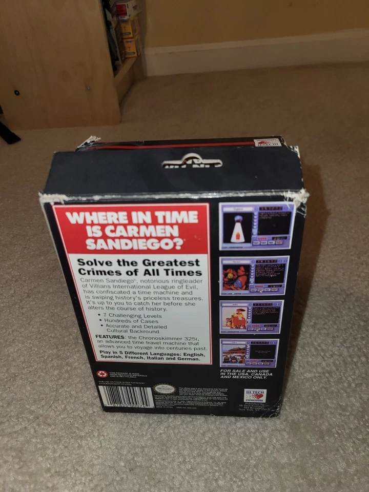 Where in Time is Carmen Sandiego Factory Sealed New Big Box Super Nintendo SNES - Image 3 of 4