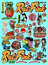 CLEAR VINYL Sticker Sheet 105 RAT FINK Decal 1/24-1/16 Scale DIE CUT PEEL