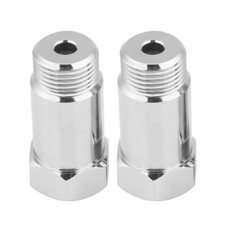 2pcs Oxygen O2 Sensor Spacer Adapter Extension Fix 45mm M18 x 1.5 Bung On Silver